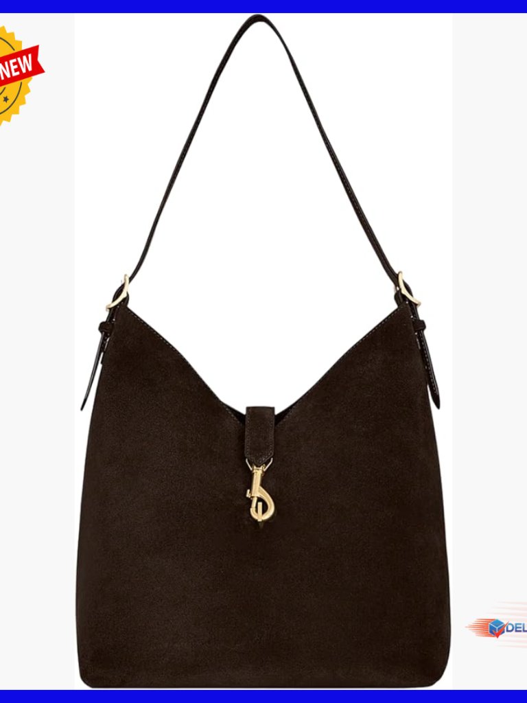 Mini Leather Hobo Bag With Magnetic Closure, Shoulder Strap, Slip Pocket